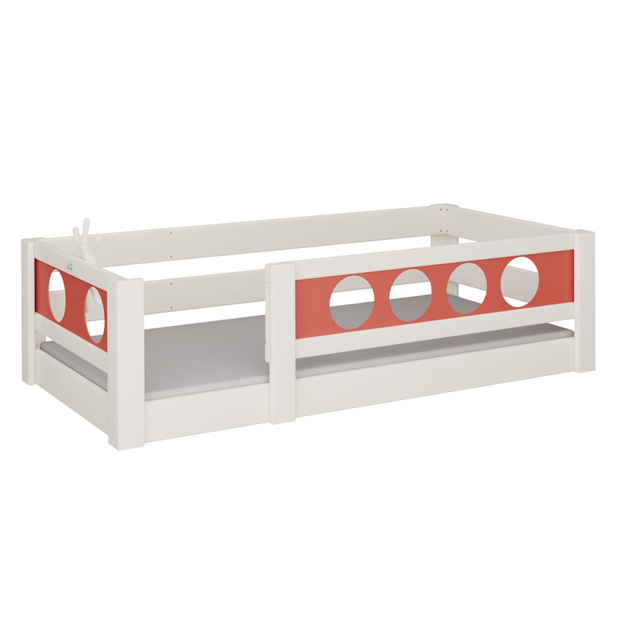 Niedriges Bett Pirat DELUXE de Breuyn geweißt-rot