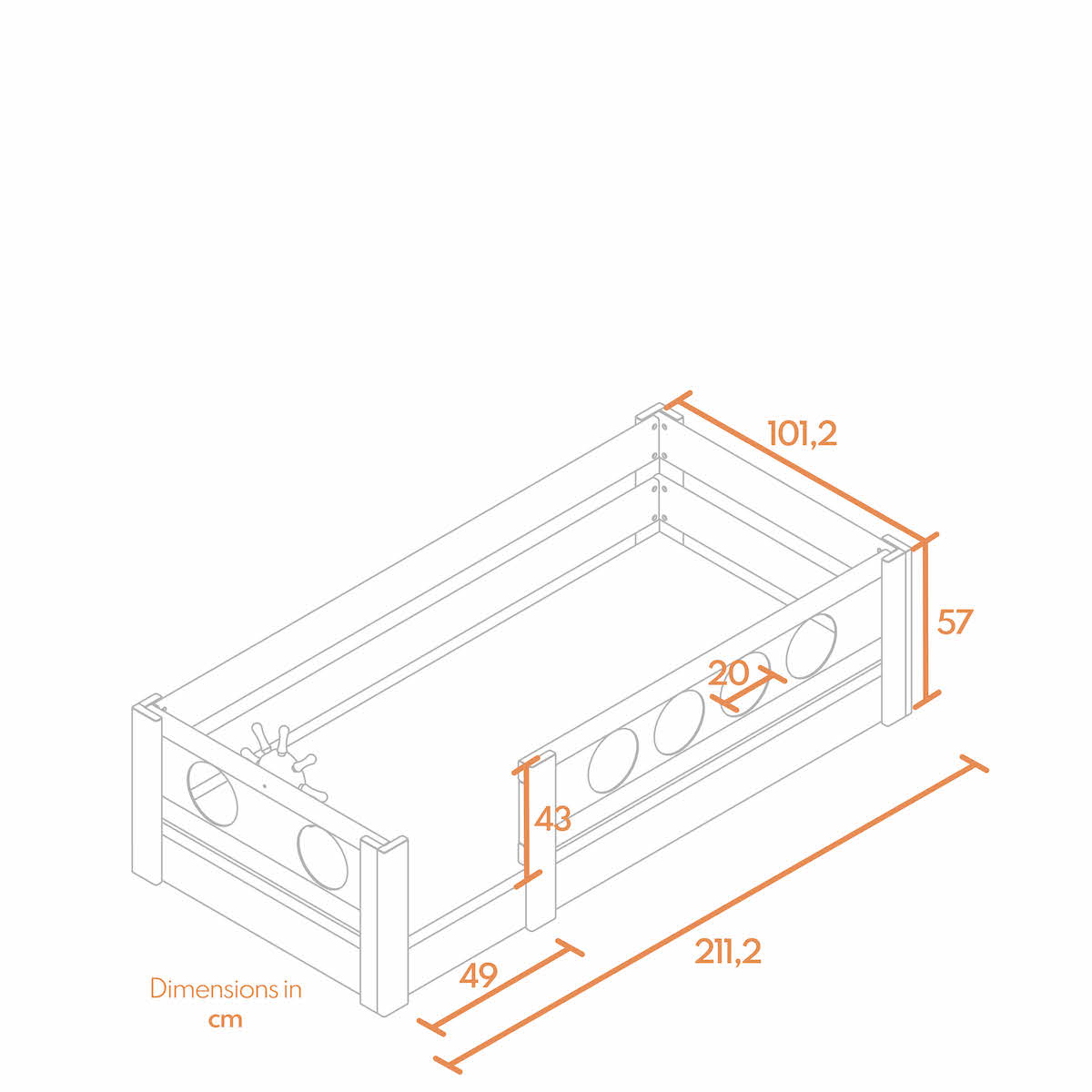 Niedriges Bett Pirat DELUXE de Breuyn geweißt-rot