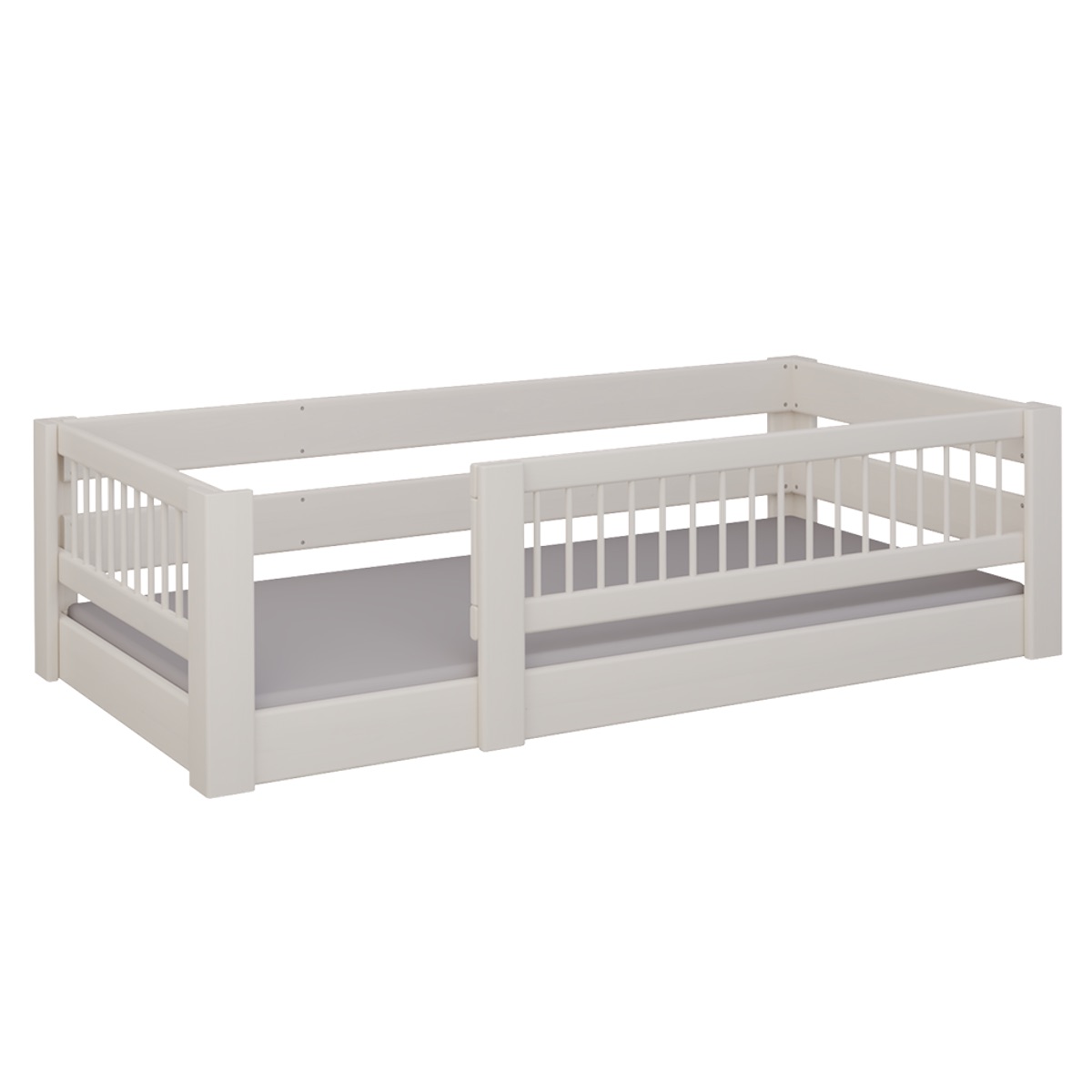 Niedriges Kubu-Spielbett DELUXE de Breuyn geweißt