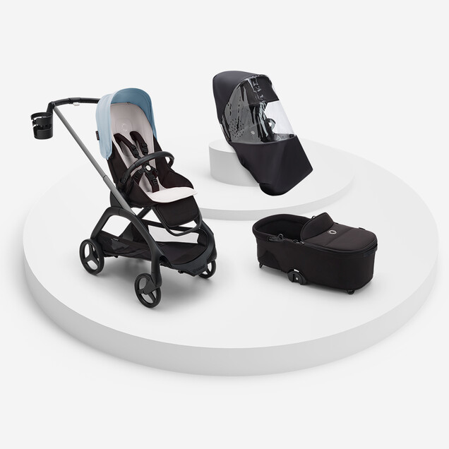 Pack Bugaboo DRAGONFLY essentiel poussette été noir-rouge cerise