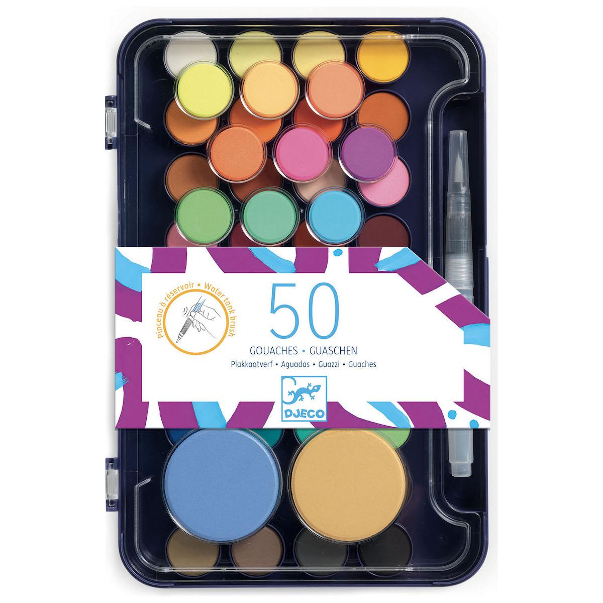Paleta gouache 50 colores LOS COLORES Djeco