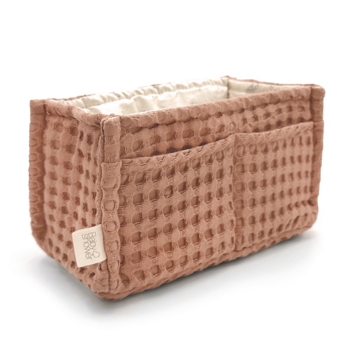 Panier de rangement pour couches babyshower gofre cinnamon