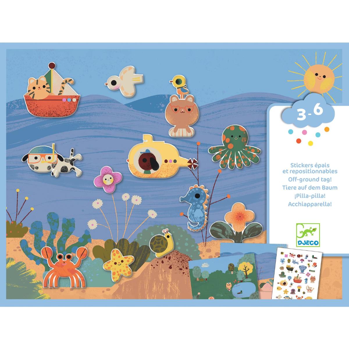 Pegatinas gruesas reutilizables VERANO Djeco