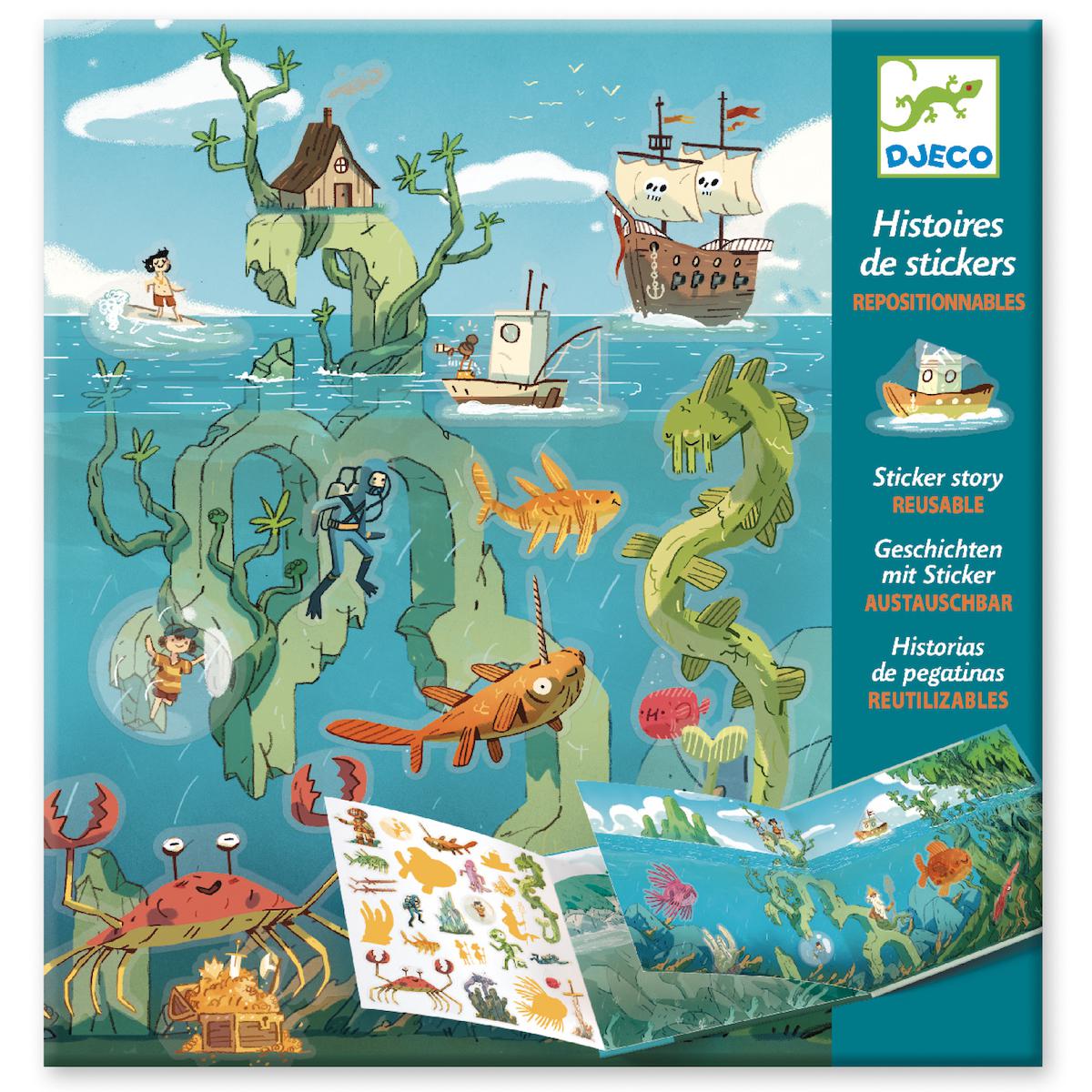 Pegatinas reutilizables AVENTURAS EN EL MAR Djeco