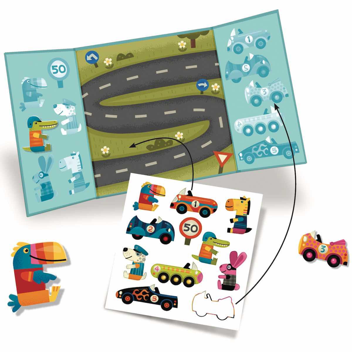 Pegatinas reutilizables LOS AUTOS Djeco
