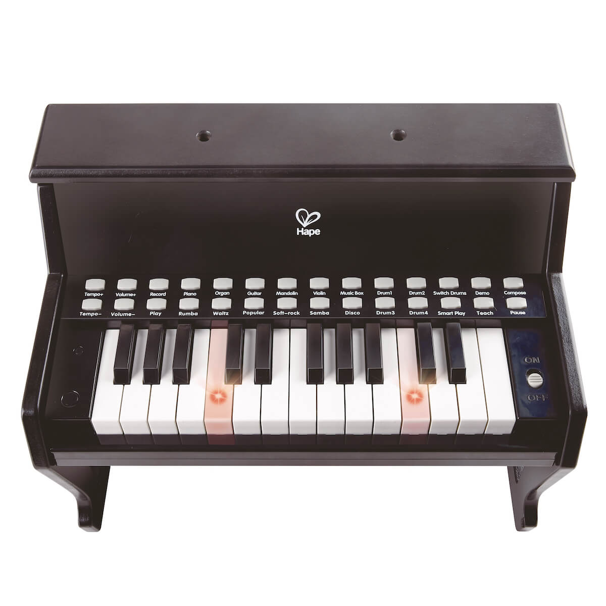Piano luminoso LEARN WITH LIGHTS Hape negro