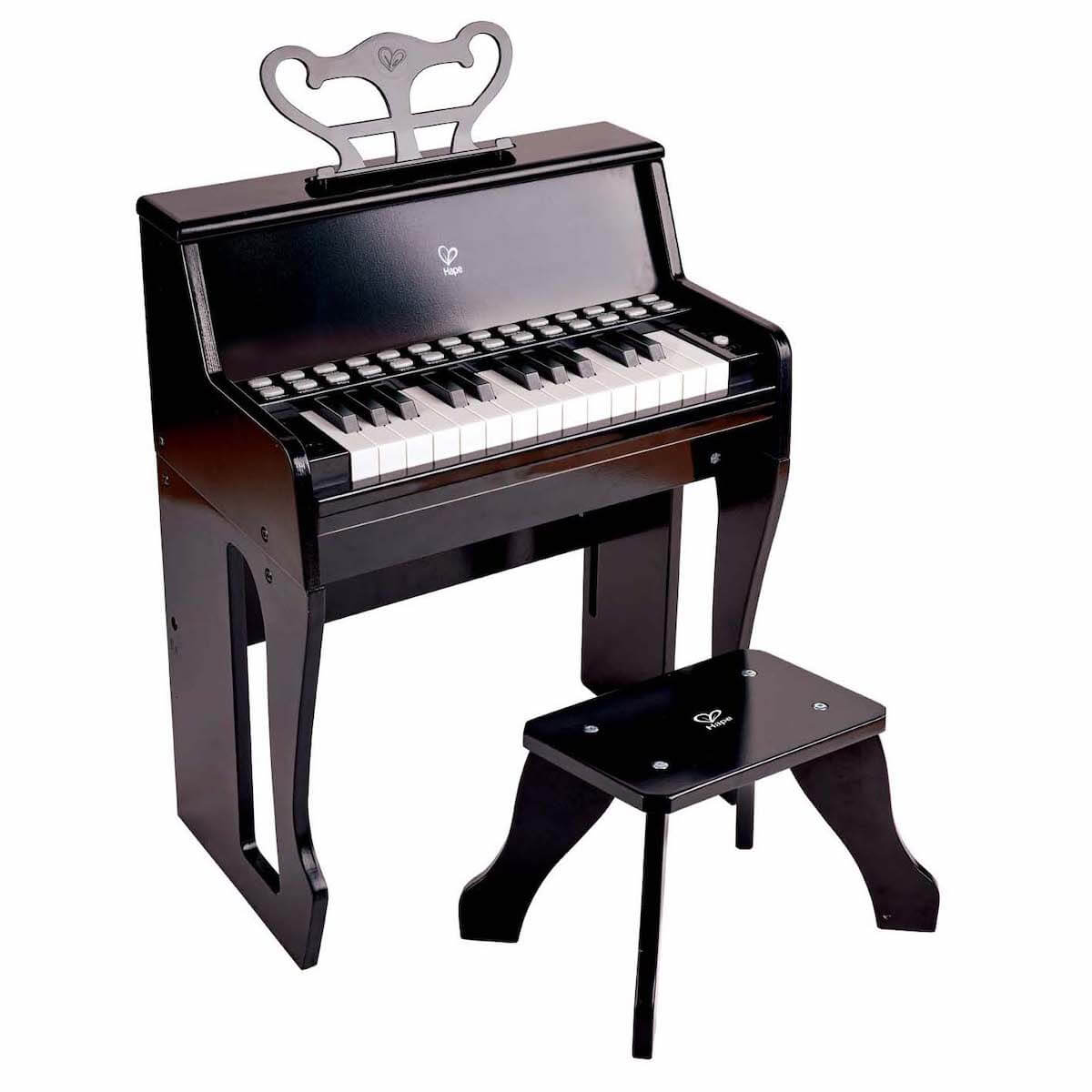 Piano luminoso-taburete LEARN WITH LIGHTS Hape negro