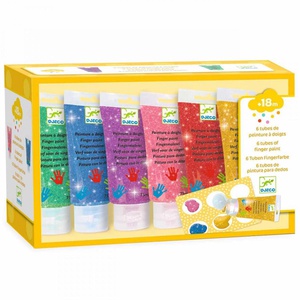 Pintura dedos purpurina 6uds LES COULEURS Djeco