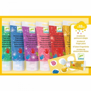 Pintura dedos purpurina 6uds LES COULEURS Djeco
