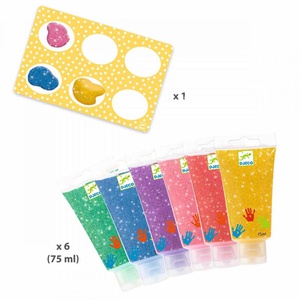 Pintura dedos purpurina 6uds LES COULEURS Djeco