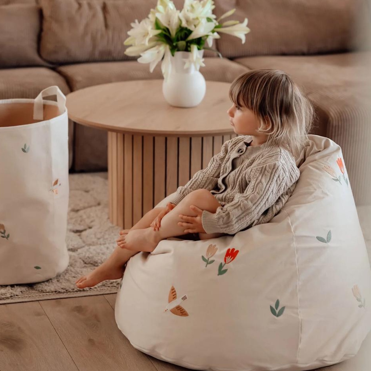 Pouf 85x70cm BAY BEAB Dear April Songbirds
