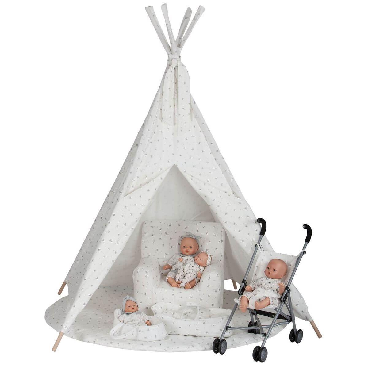 Puppen-tragetasche STARS weiß 36cm