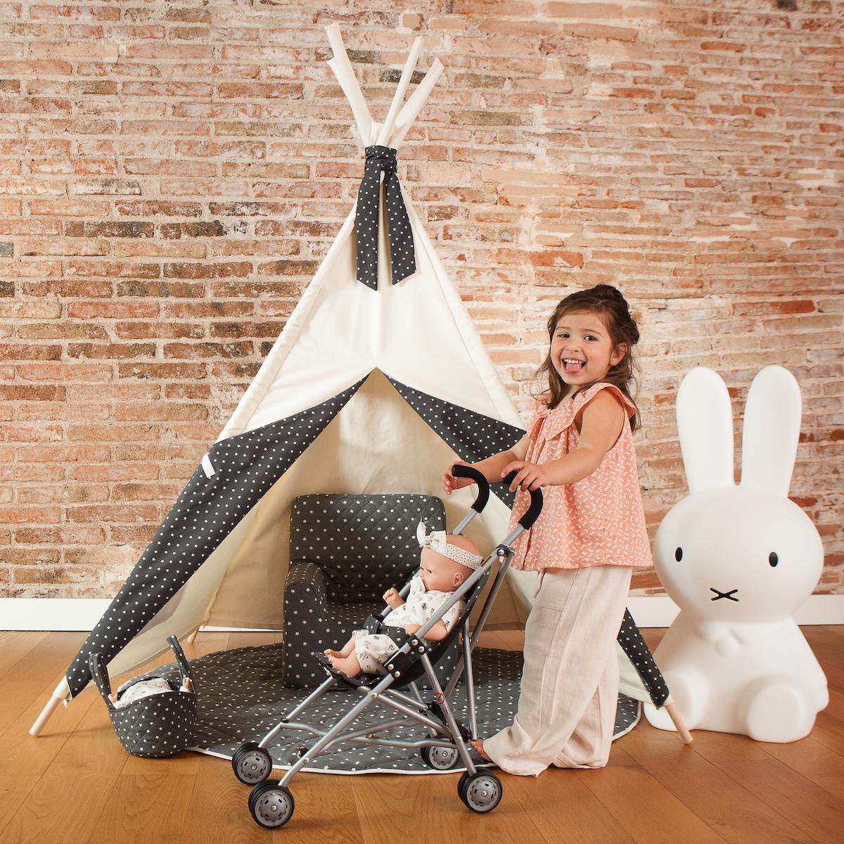 Puppenbuggy STARS grau