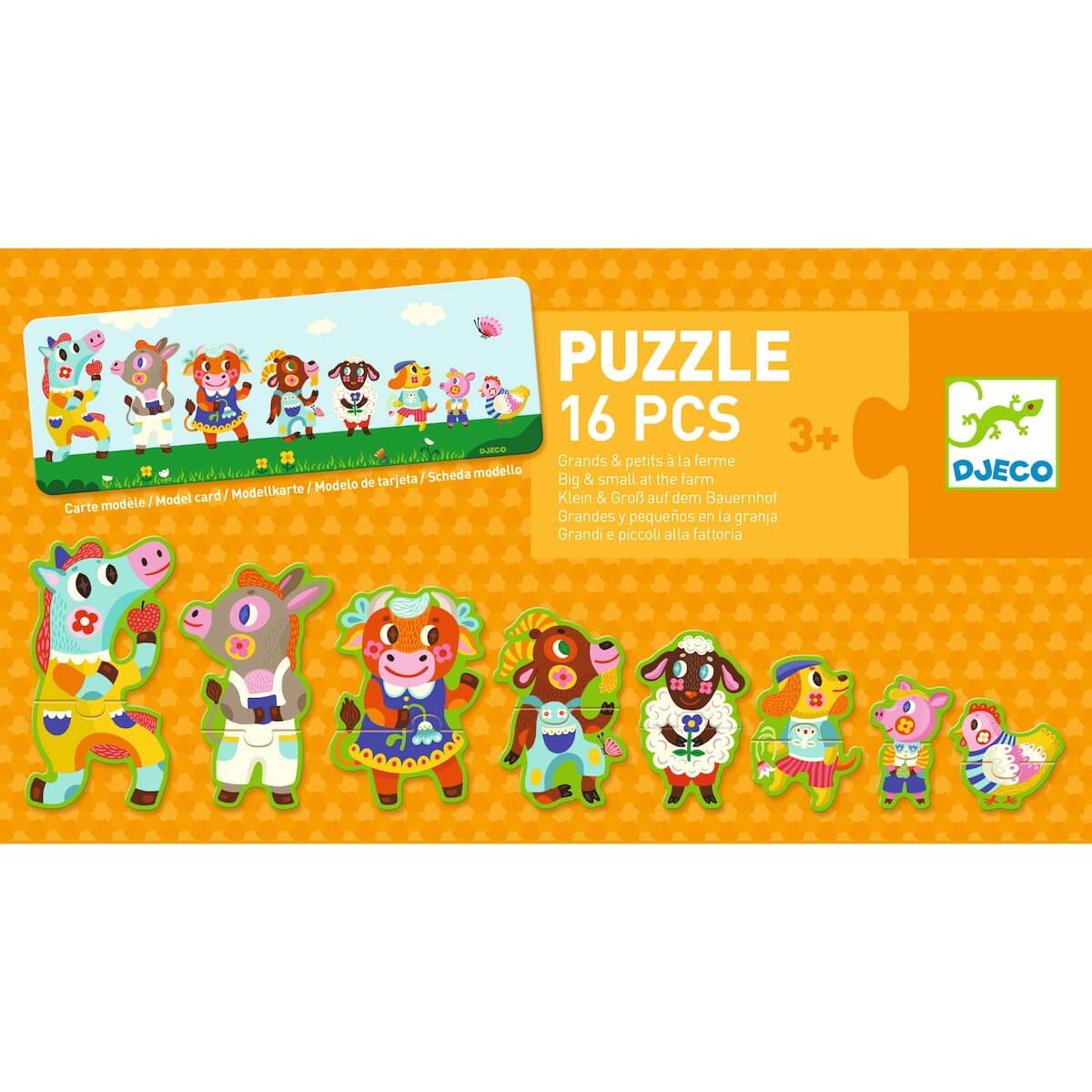 Puzzle 16pzs GRANDES Y PEQUEÑOS EN LA GRANJA Djeco