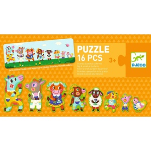 Puzzle 16pzs GRANDES Y PEQUEÑOS EN LA GRANJA Djeco