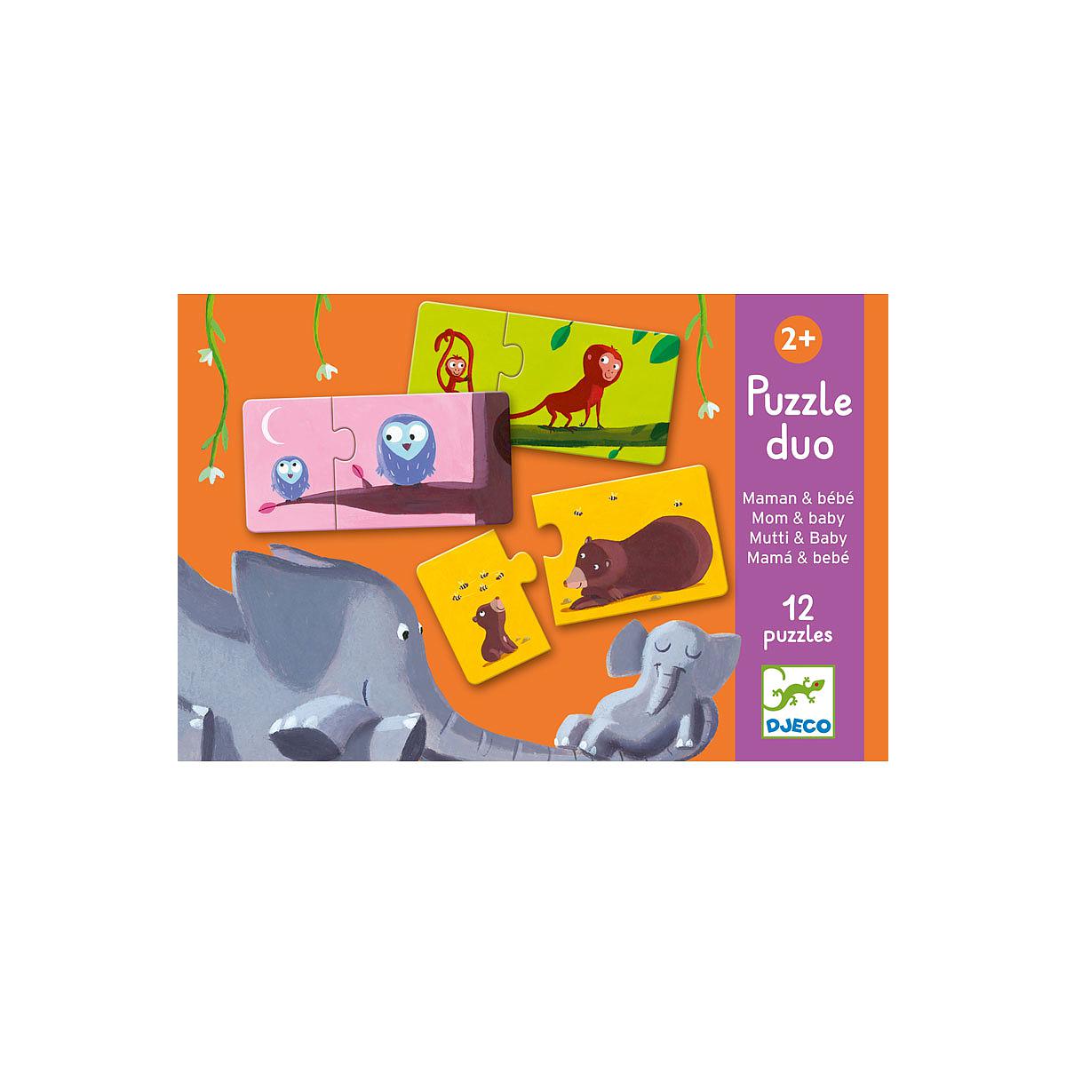 Puzzle dúo +2Y 12pcs MAMÁ Y BEBÉ Djeco
