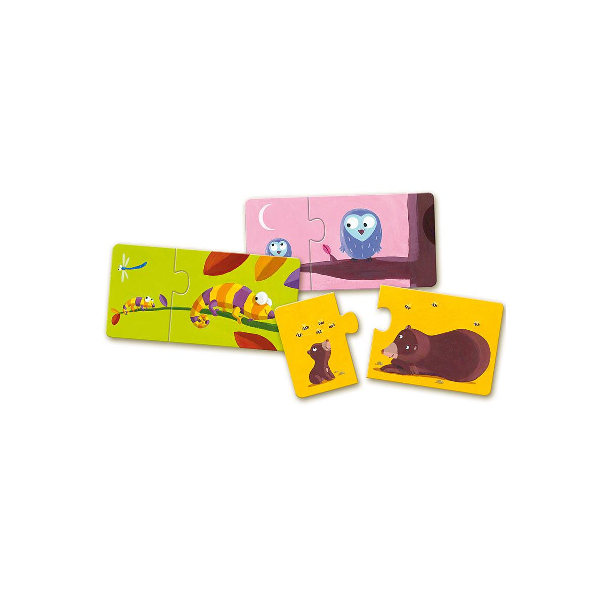 Puzzle dúo +2Y 12pcs MAMÁ Y BEBÉ Djeco