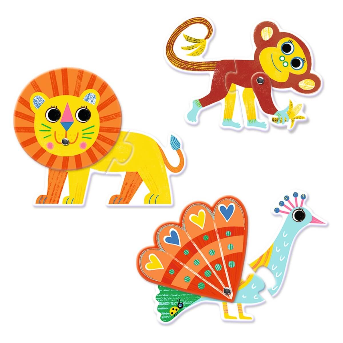 Puzzle Duo ANIMALES ARTICULADOS Djeco
