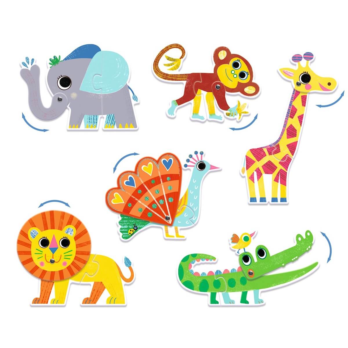 Puzzle Duo ANIMALES ARTICULADOS Djeco