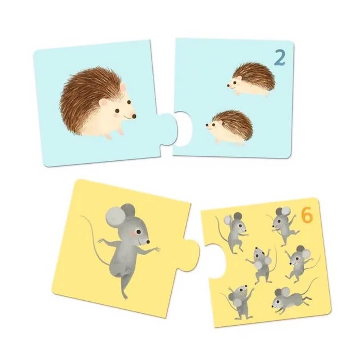 Puzzle dúo ANIMALES BEBÉ Djeco