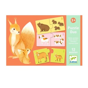 Puzzle dúo ANIMALES BEBÉ Djeco