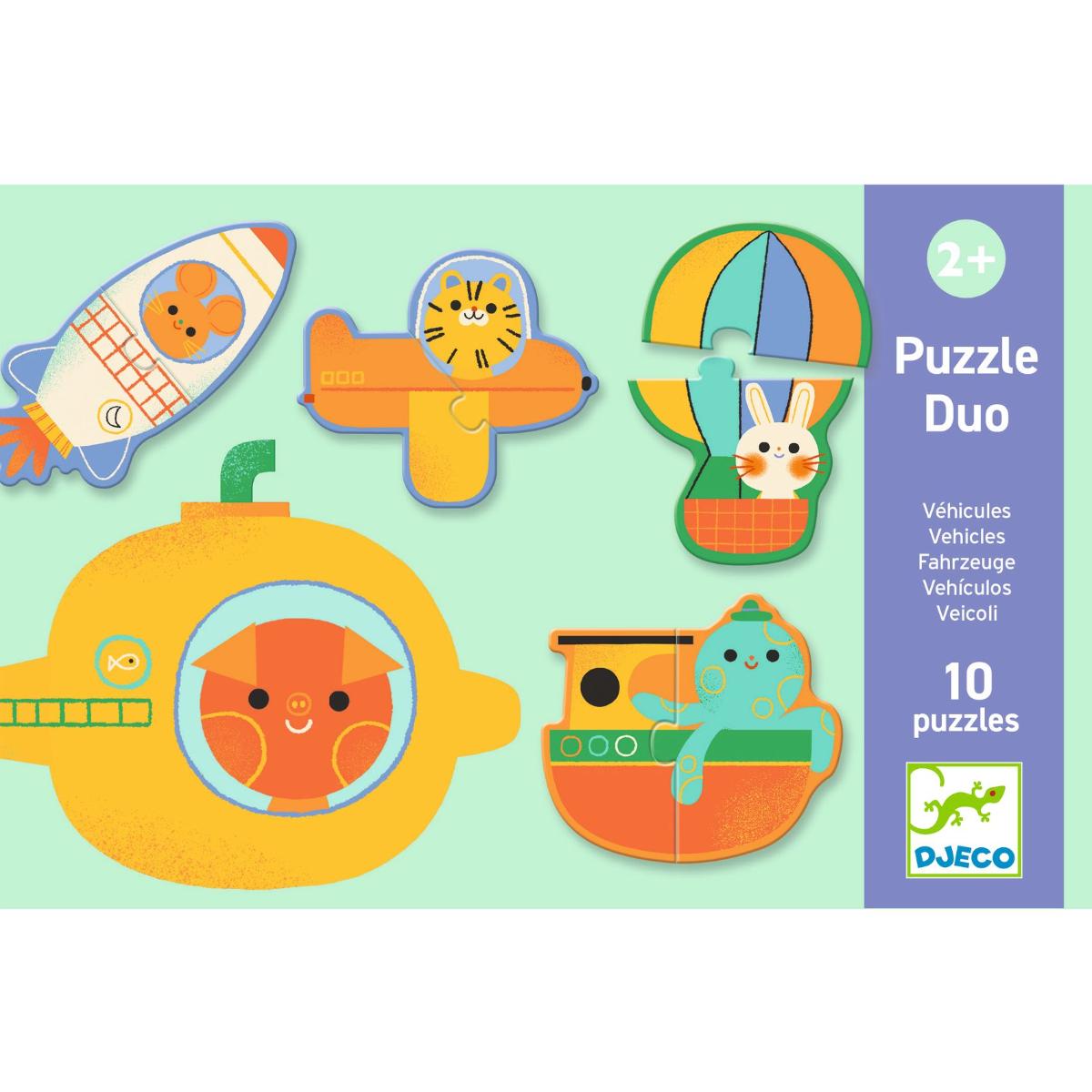 Puzzle duo VEHÍCULOS Djeco