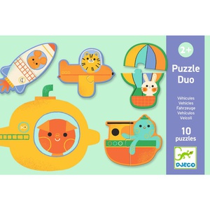 Puzzle duo VEHÍCULOS Djeco
