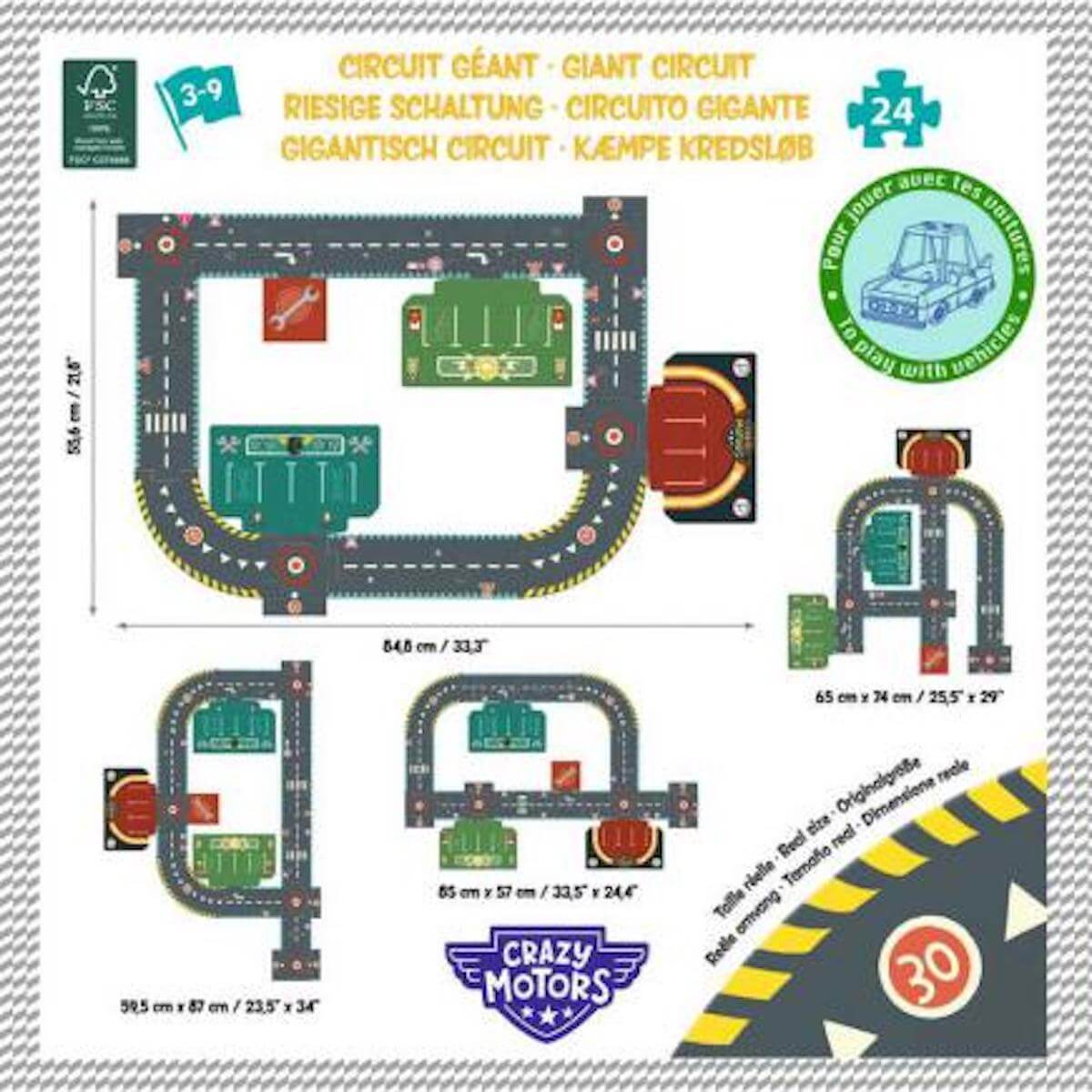 Puzzle gigante Circuit City CRAZY MOTORS Djeco