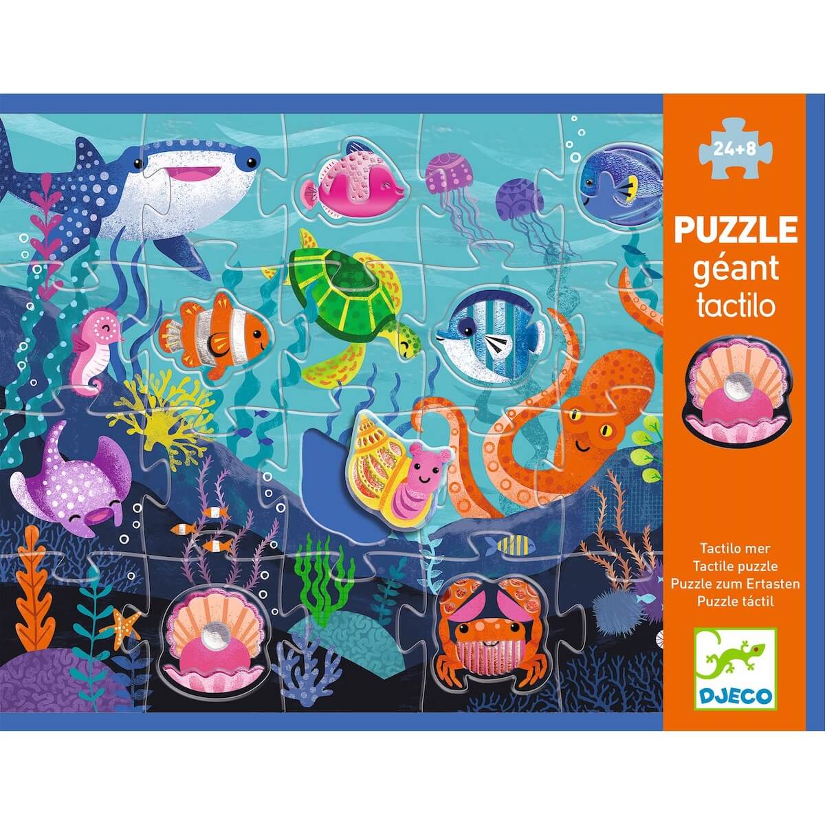Puzzle gigante táctil BAJO EL MAR Djeco
