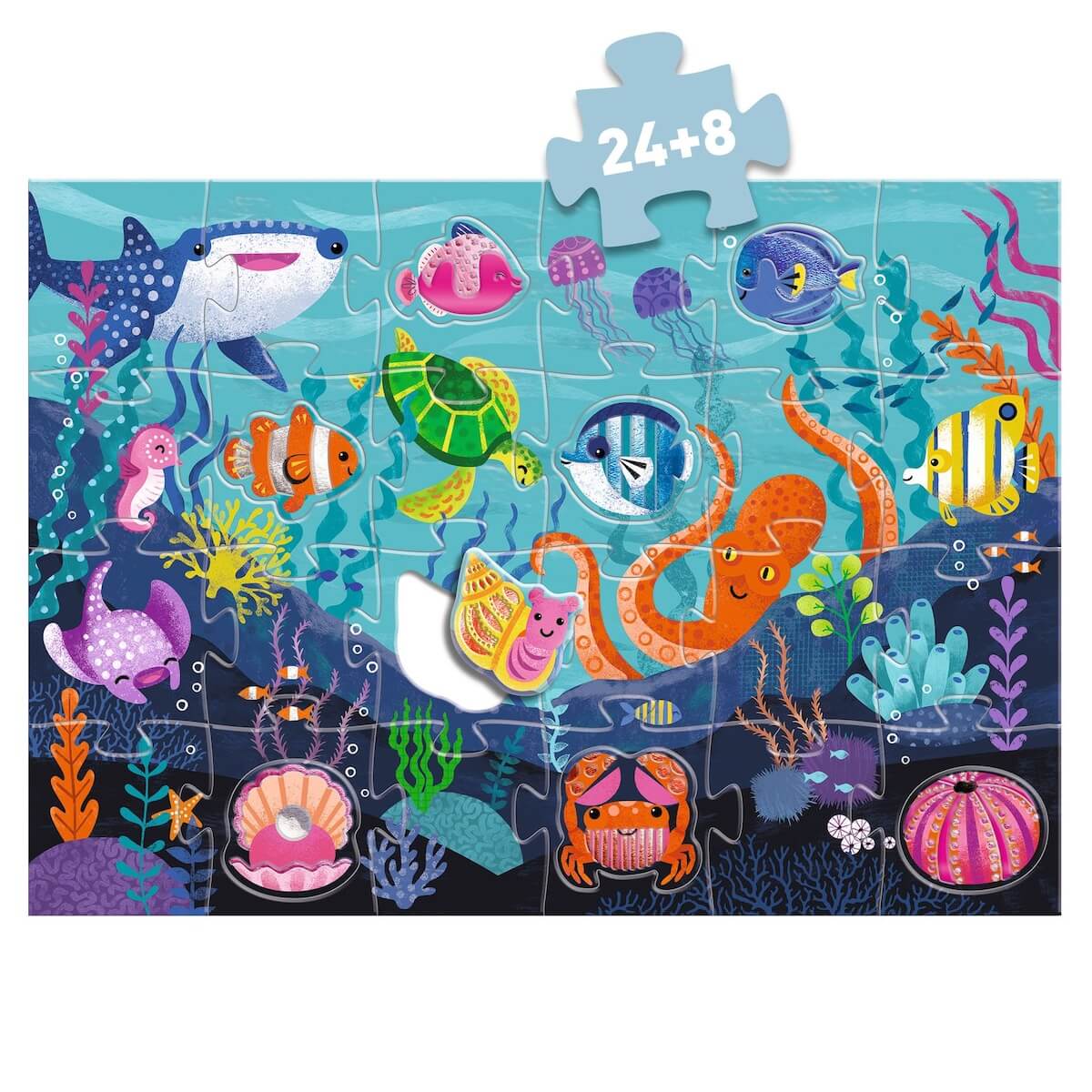 Puzzle gigante táctil BAJO EL MAR Djeco
