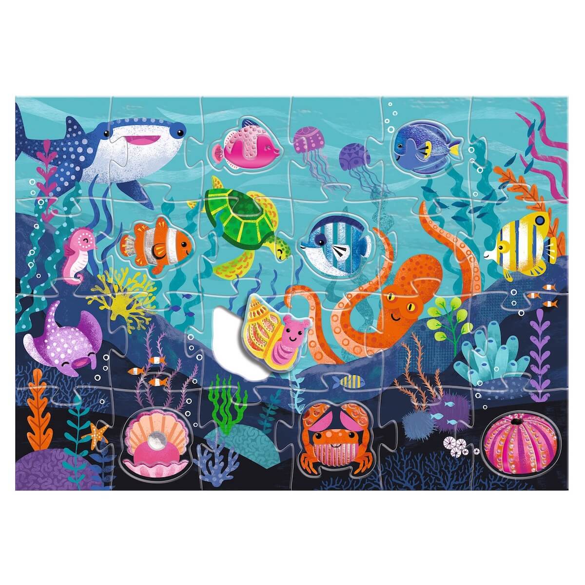 Puzzle gigante táctil BAJO EL MAR Djeco