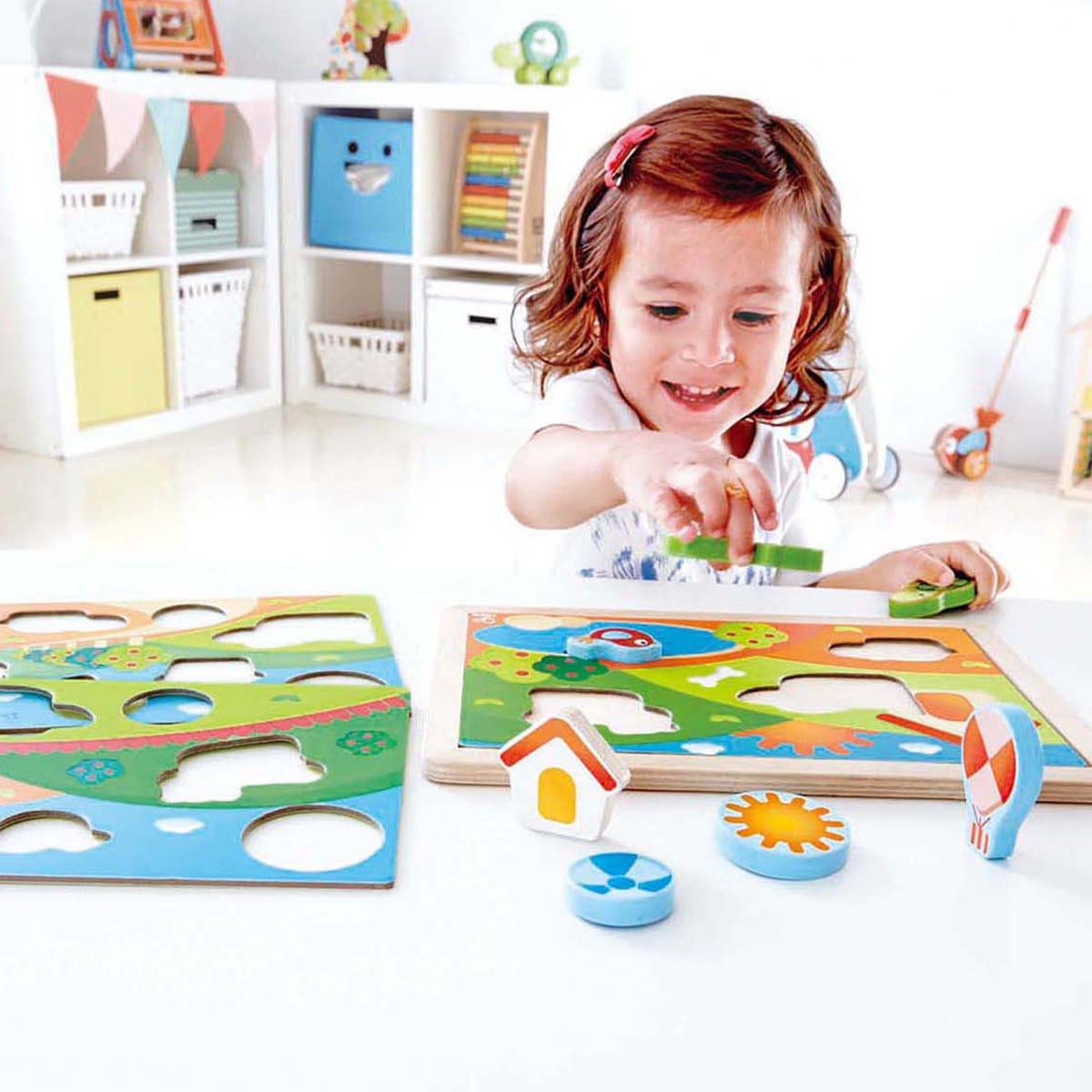 Puzzle integrado 3-en-1 SUNNY VALLEY Hape