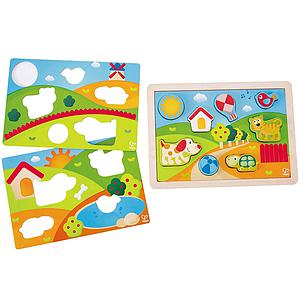 Puzzle integrado 3-en-1 SUNNY VALLEY Hape