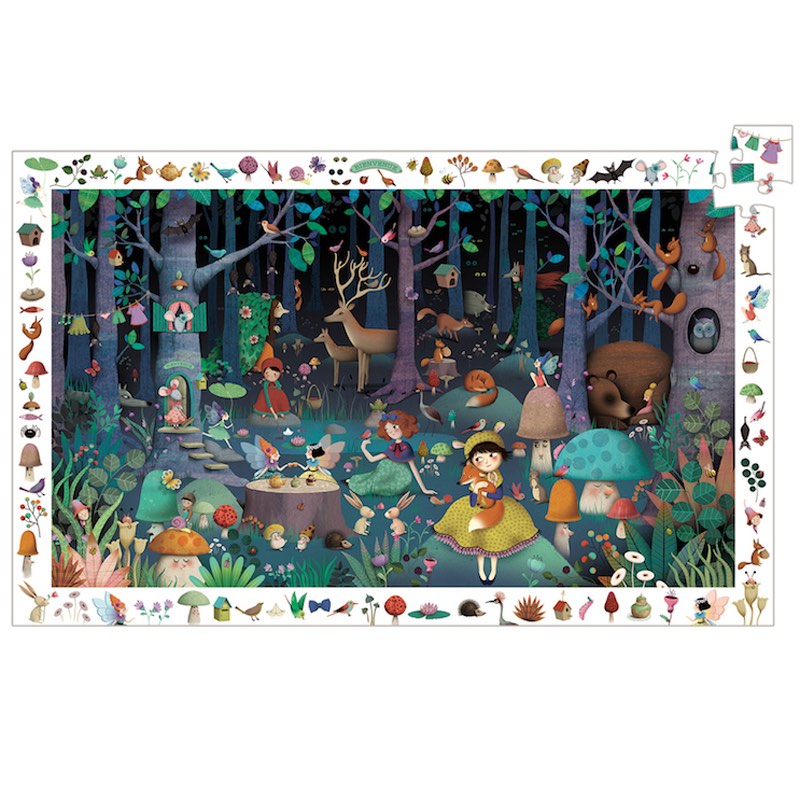 Puzzle observación 100pcs +5Y BOSQUE ENCANTADO Djeco