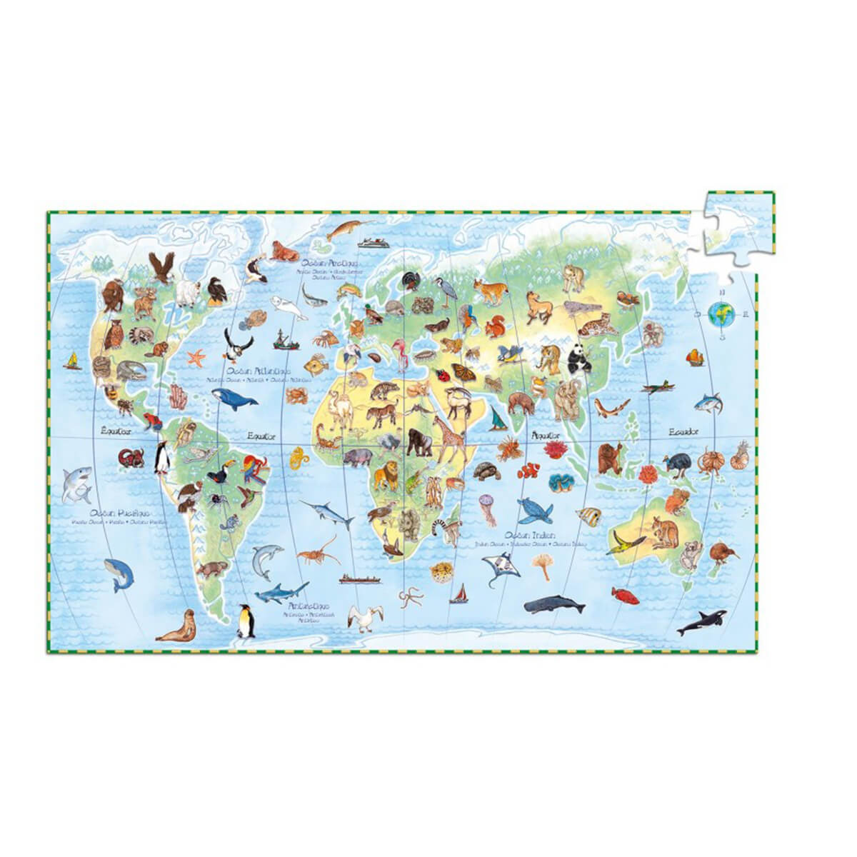 Puzzle observación 100pzas ANIMALES DEL MUNDO Djeco