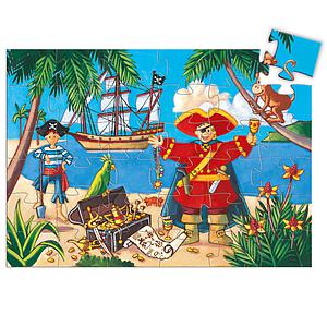Puzzle silhouette-36pcs LE PIRATE ET SON TRÉSOR Djeco