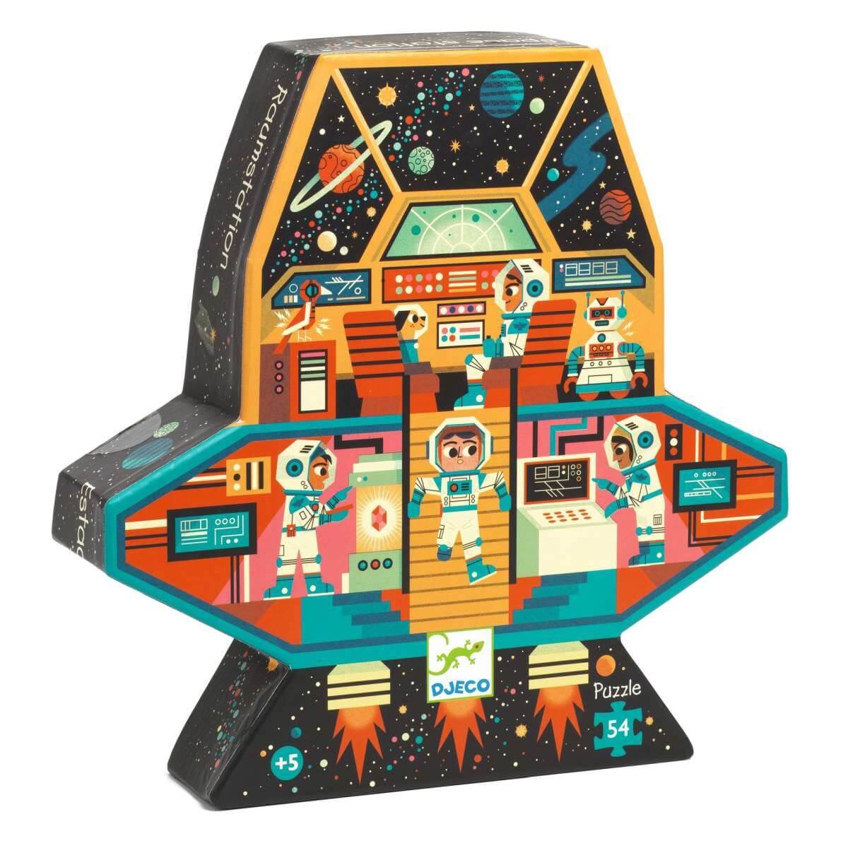 Puzzle silueta 54pcs ESTACIÓN ESPACIAL Djeco