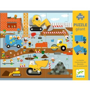Puzzles Geants Puzzle Géant - Le chantier - 12pcs + 5pcs Djeco