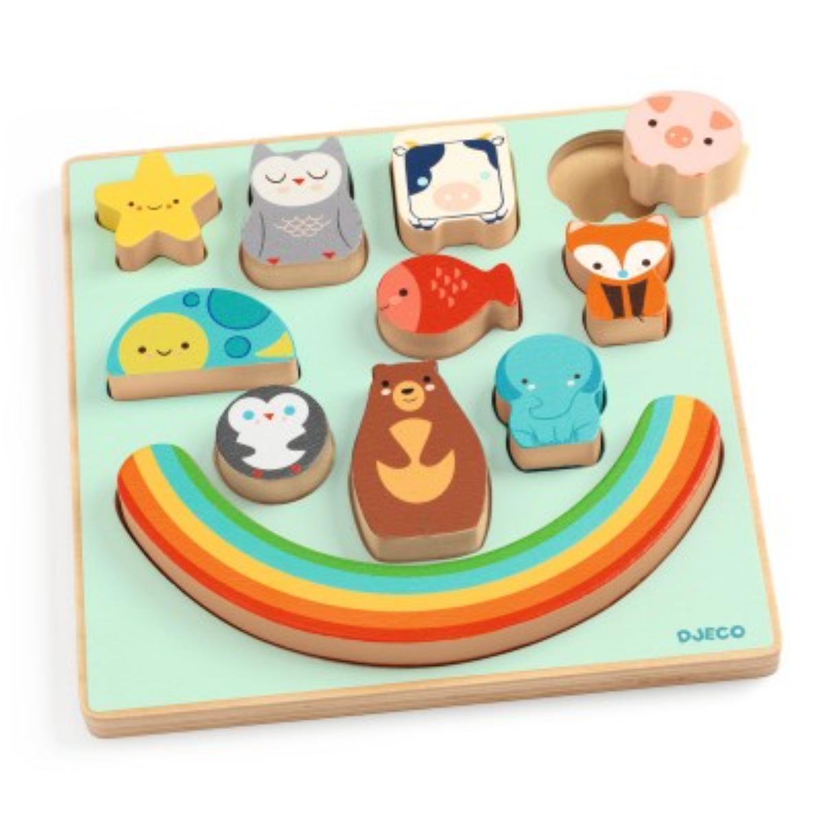 Puzzles Relief Puzz & Boom Rainbow Djeco