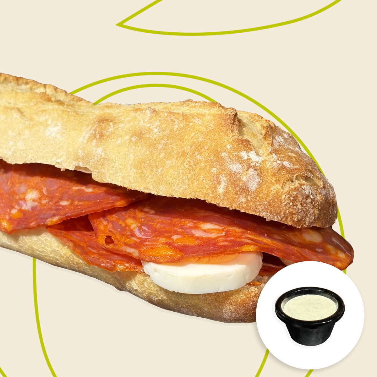 Sandwich Salami piquant 