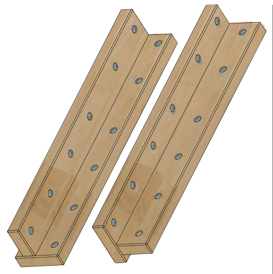 Set de 2 pieds 58cm pour lit bas ou Montessori DESTYLE de Breuyn hêtre naturel