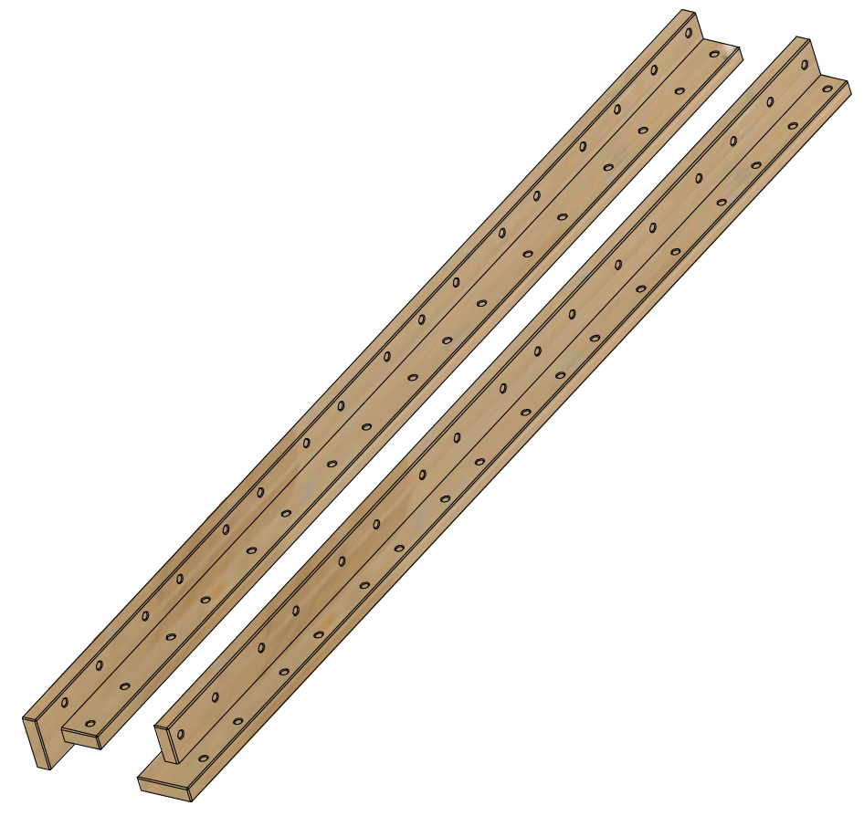 Set mit 2 Eckpfosten 184 cm für 6 Liegeflächenhöhen DESTYLE de Breuyn natural