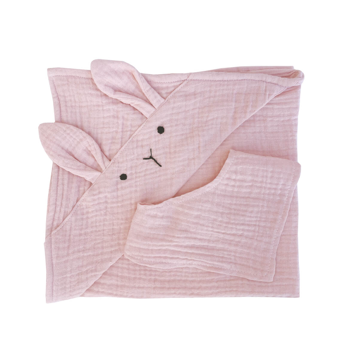 Set toalla-bandana muñeca BUNNY BOBBLE rosa