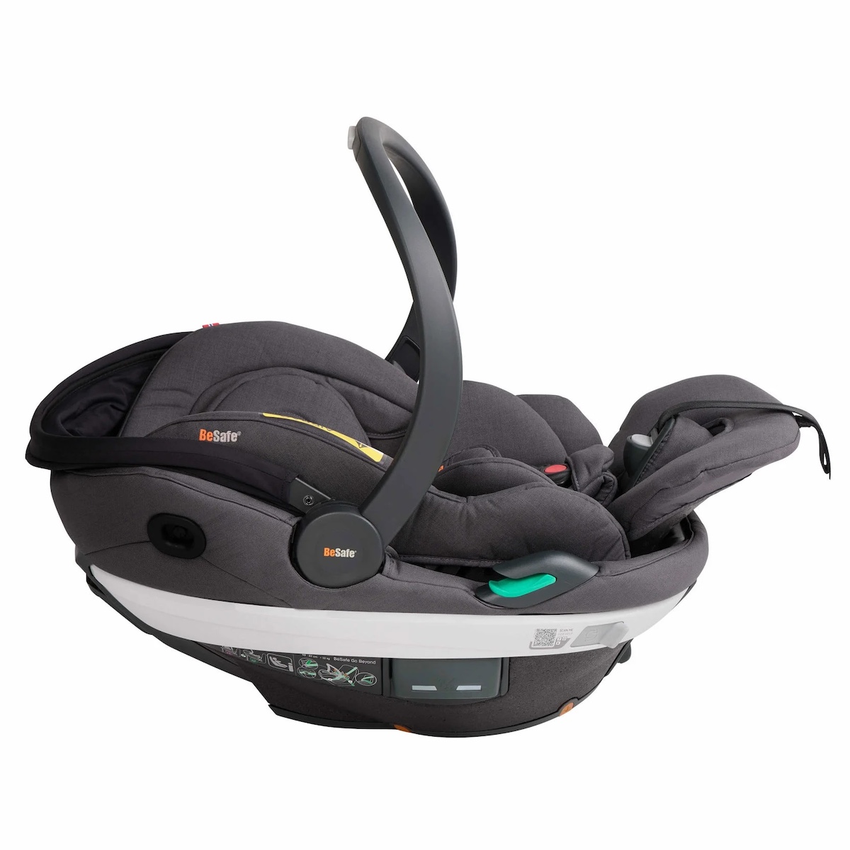 Siège auto bébé portable GO BEYOND Besafe dark grey mélange