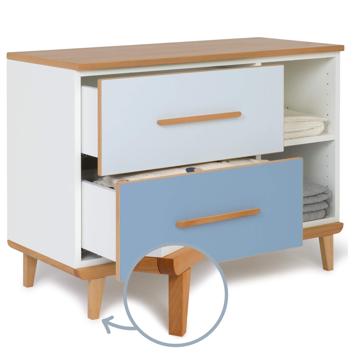 Small furniture 2 drawers NADO By A.K. sky blue-capri blue