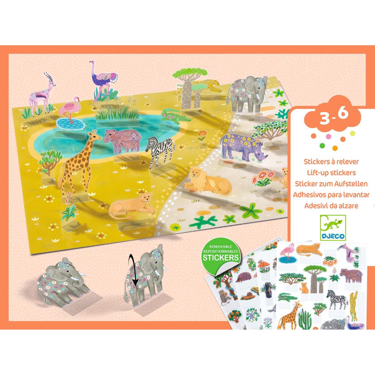 Stickers à relever - Animaux Djeco