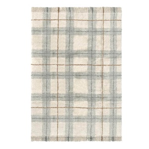 Tapis lavable 140x190cm TARTAN Wouf wouf Lorena Canals blue sage