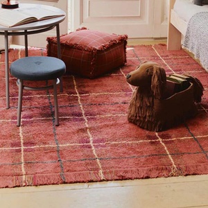 Tapis lavable 90x120cm TARTAN Vintage Wouf wouf Lorena Canals red