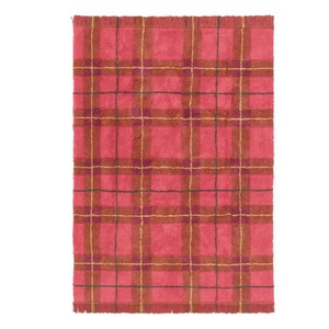 Tapis lavable 90x120cm TARTAN Vintage Wouf wouf Lorena Canals red