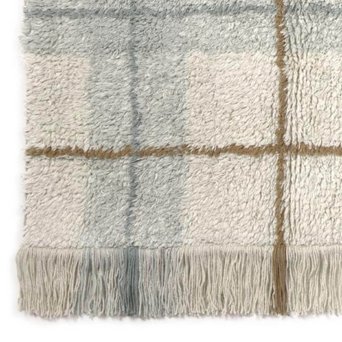 Tapis lavable 90x120cm TARTAN Wouf wouf Lorena Canals blue sage